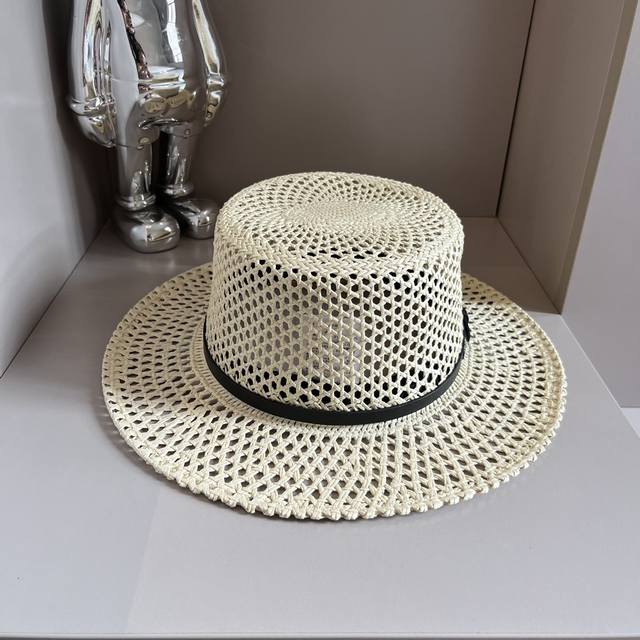 Chanel香奈儿 欧美品牌同款 编织草盆帽 纯手工编织优雅经典款 本色