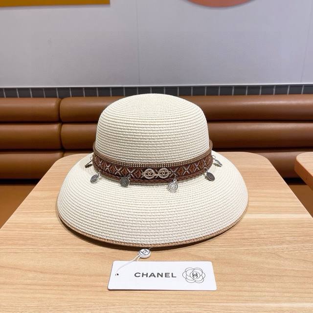 Chanel香奈儿 骑士帽女春夏民族风沙滩出游遮阳复古草帽