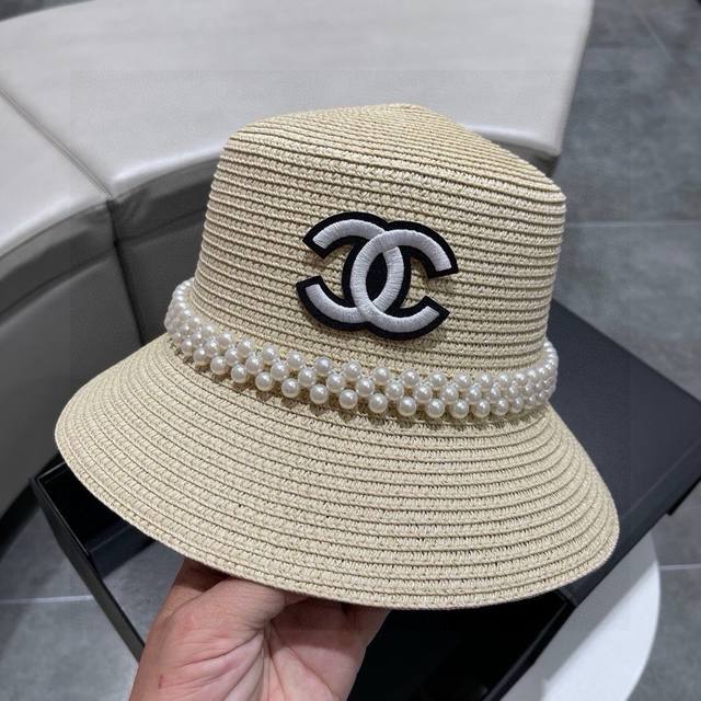 Chanel香奈儿草帽，新款草帽，名媛风 版型好看，头围57Cm - 点击图像关闭