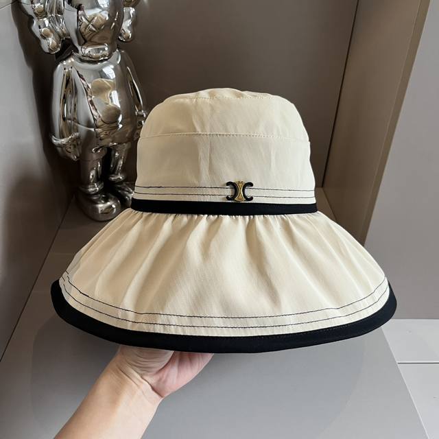 Celine赛琳新款渔夫帽，遮阳防晒布帽，头围57Cm收纳方便可折叠