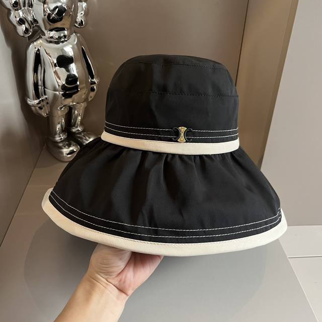 Celine赛琳新款渔夫帽，遮阳防晒布帽，头围57Cm收纳方便可折叠