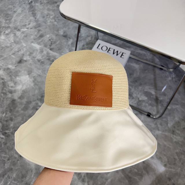 特 配防尘袋 Ysl圣罗兰 2024新款编织蝴蝶结渔夫帽，超好搭配，闭眼入的一款 - 点击图像关闭