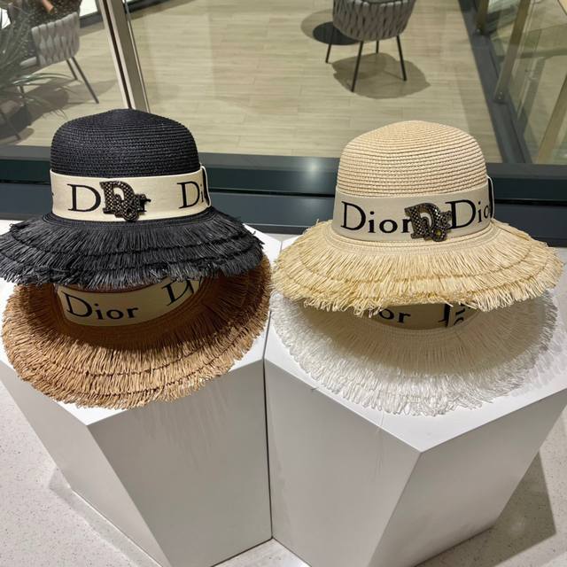 迪奥dior2023新款草帽 有质感的单品 须边设计 上脸真的超赞 不挑脸型 遮阳渔夫帽型 - 点击图像关闭