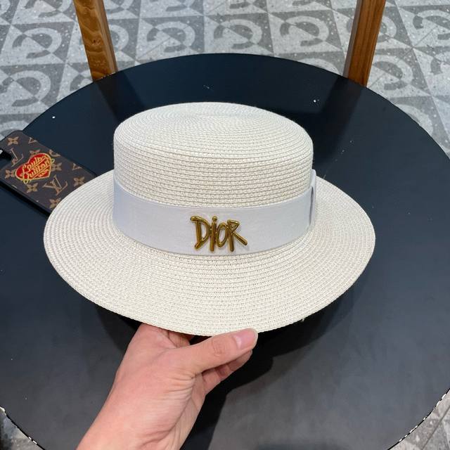 Dior迪奥 2024新款大牌盆帽草帽 夏天海边首选～ 新款材质编织而成～质感满分 - 点击图像关闭