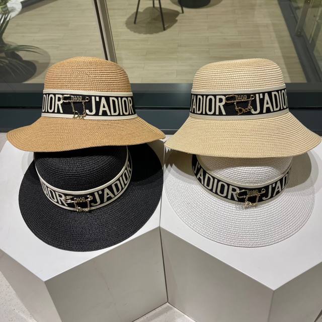 Dior迪奥草帽，2024夏季新款太阳帽，草帽，高级定制，头围57Cm