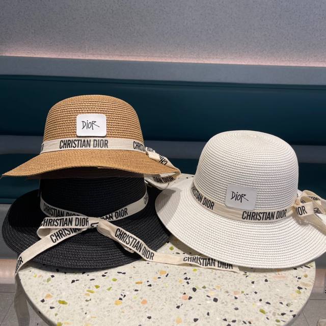 Dior迪奥草帽，2024夏季新款太阳帽，草帽，高级定制 头围57Cm