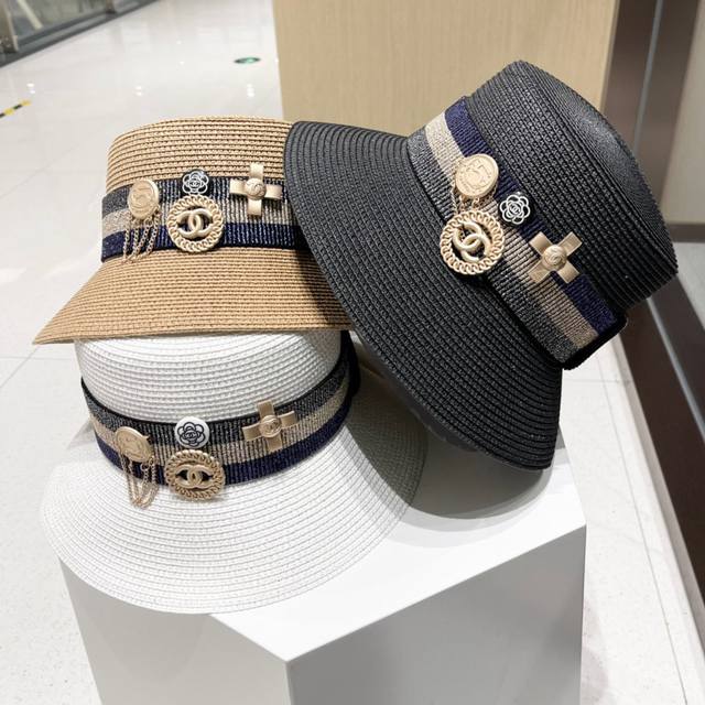 香奈儿chanel草帽，徽章小香组合设计 官方同步，原单品质，重工定制，独一无二，欧美时尚大牌！