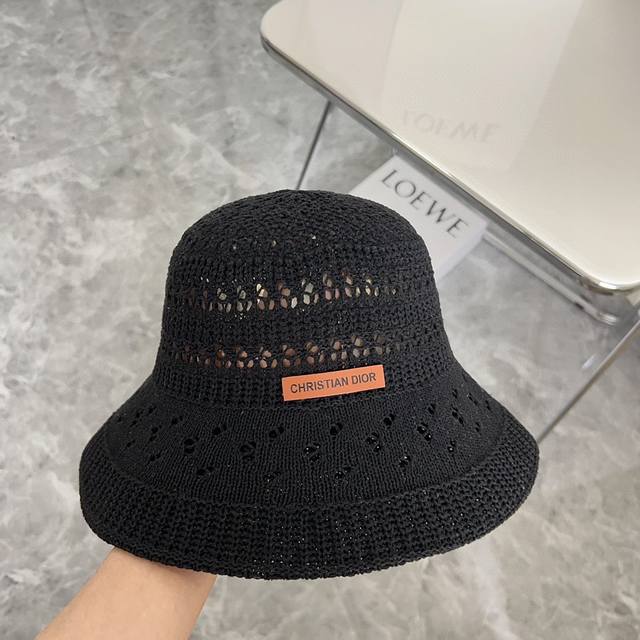特 配防尘袋 Dior迪奥 2024新款镂空大牌渔夫帽可折叠 遮阳百搭的一款～非常有质感