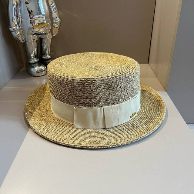 Gucci古奇新款平顶草帽，细草制作，帽型超赞