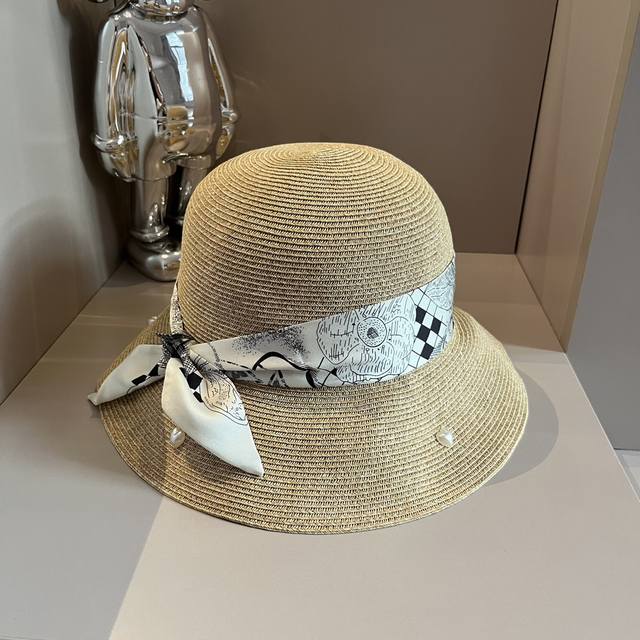 Chanel新款草帽，名媛风礼帽，头围57Cm - 点击图像关闭