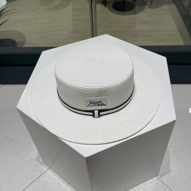 Dior迪奥新款草帽，沙滩遮阳帽，头围57Cm - 点击图像关闭