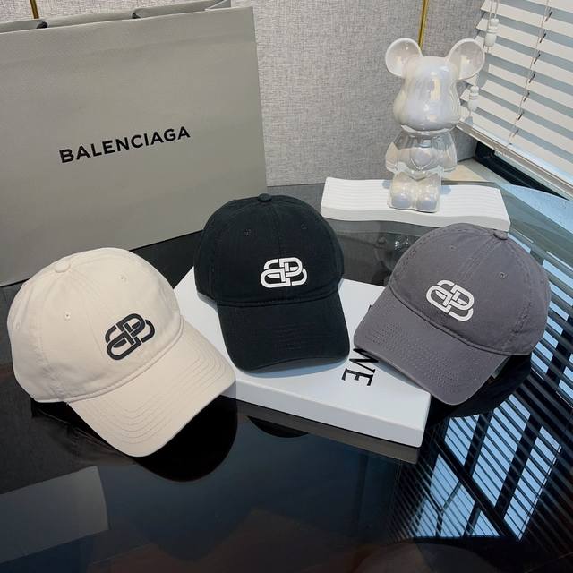 特 Balenciaga巴黎世家品牌标识时尚休闲棒球帽新款 杨幂同款鸭舌帽巴黎家扣百搭棒球帽男女