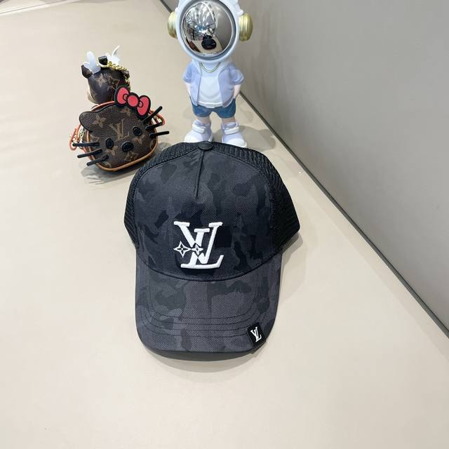 Louivuittonlv2024新款专柜新款路易威登家刺绣棒球帽，简单大方 男女通用遮阳帽，男女通用