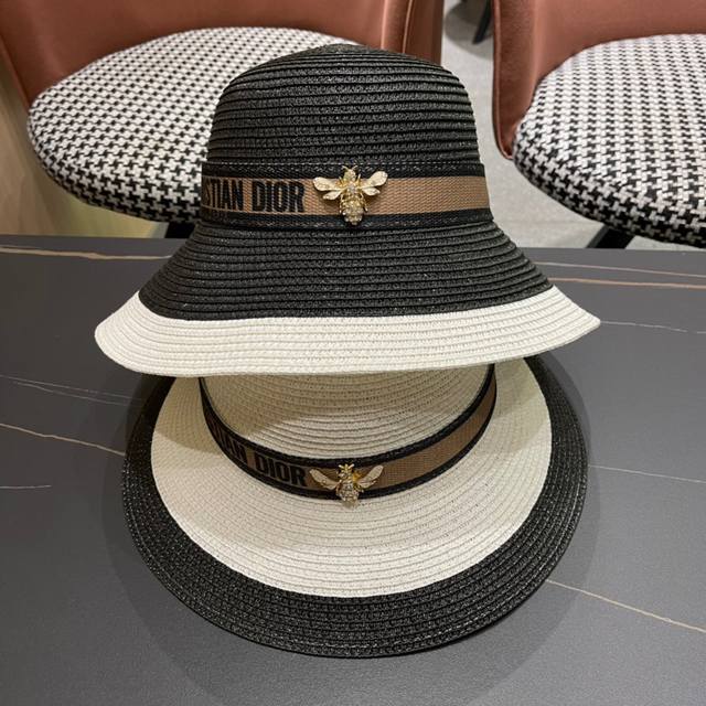 Dior迪奥草帽，2024新款高级定制款草帽，进口纸草制作，头围57Cm