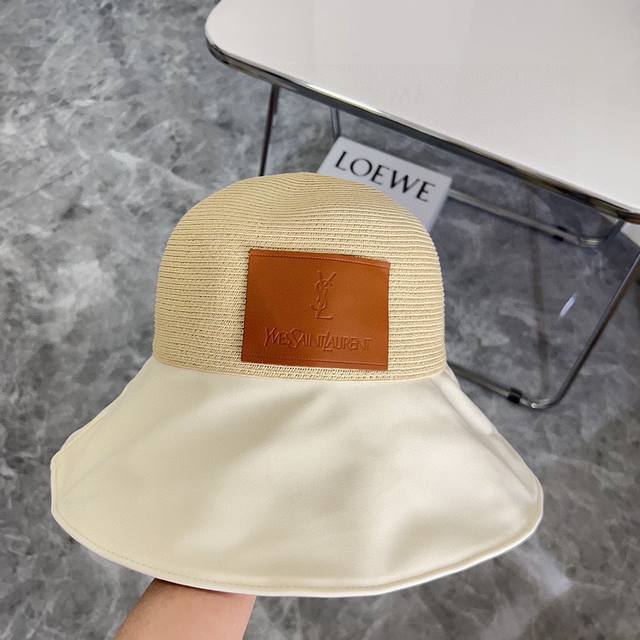 特 配防尘袋 Ysl圣罗兰 2024新款编织蝴蝶结渔夫帽，超好搭配，闭眼入的一款
