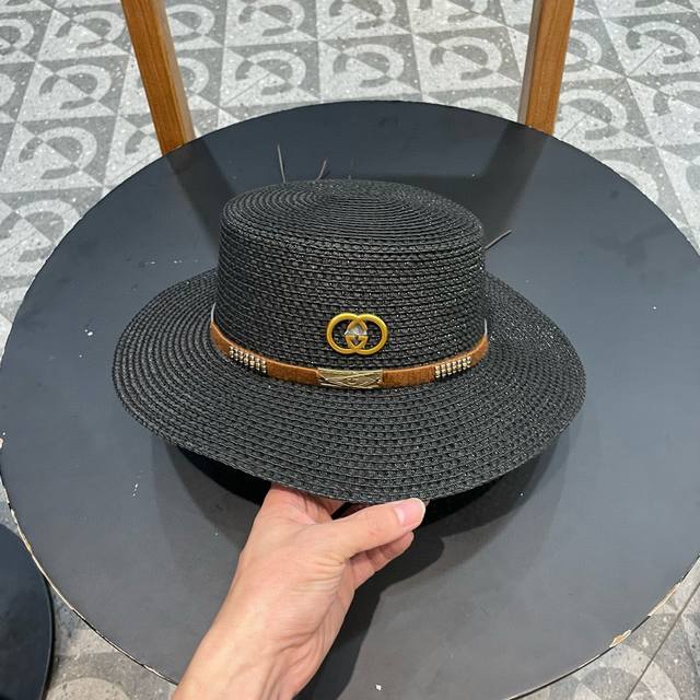 Gucci古奇2024新款草帽，名媛风遮阳帽，，旅游出街必备 - 点击图像关闭