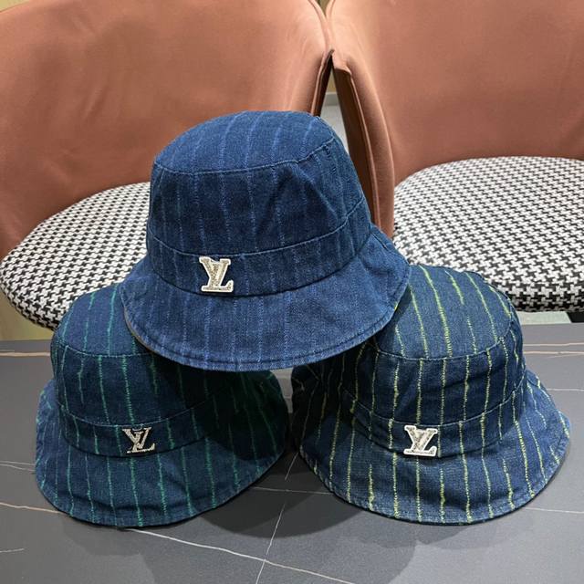 Louisvuitton路易威登2024新款牛仔渔夫帽显脸小度假海边沙滩防晒太阳帽
