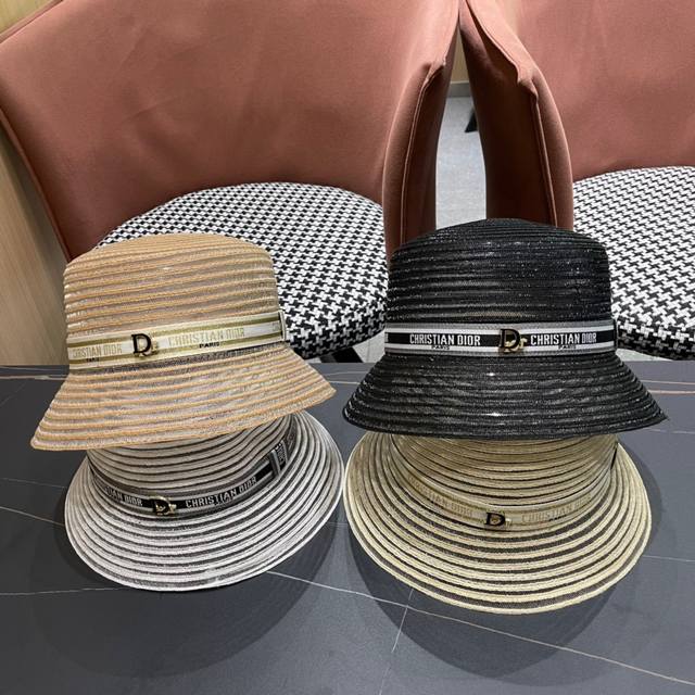 Dior迪奥草帽2024新款草帽做工细节精细，简约大方，百搭单品～出街首选，真的超美！名媛风 - 点击图像关闭