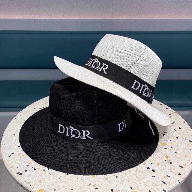 迪奥dior 凹顶草帽 时尚小礼帽 复古赫本风名媛风范，